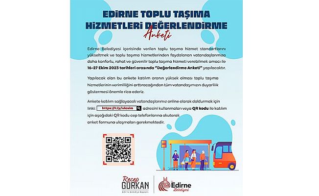 TOPLU TAŞIMA HİZMETLERİ DEĞERLENDİRME ANKETİ BAŞLADI