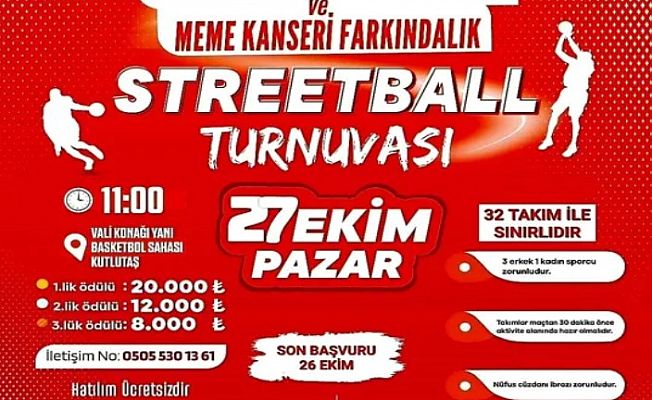 BELEDİYEDEN 29 EKİM’DE STREETBALL TURNUVASI